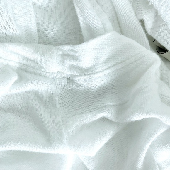 Elan Womens Large White Beach Semi Sheer Asymmetrical Tank Boho - Picture 3 of 4